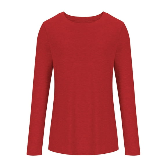 YFNNUP Womens Long Sleeve Shirts Loose Fit Fall Tops Fashion Clothes 2025 Basic Workout Tees School Teacher Outfits