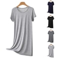 thumbnail image 1 of YFNNUP Womens Nightgown Soft Lightweight Sleepwear Crewneck Short Sleeve Sleepshirt Loose Fit Soft Nightdress Dark Gray M, 1 of 6