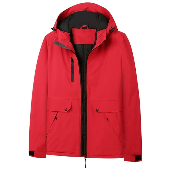 YFNNUP Womens Plus Size Jacket Coat Windproof Waterproof Jacket Coat Full Zip Long Sleeve Hoodie Outdoor Hiking Raincoat with Pockets