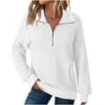 thumbnail image 1 of YFNNUP Womens Quarter Zip Pullover Sweatshirt Casual Waffle Sweatshirts Spring Fall Long Sleeve Solid Tops, 1 of 9
