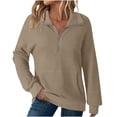 thumbnail image 1 of YFNNUP Womens Quarter Zip Pullover Sweatshirt Casual Waffle Sweatshirts Spring Fall Long Sleeve Solid Tops, 1 of 9