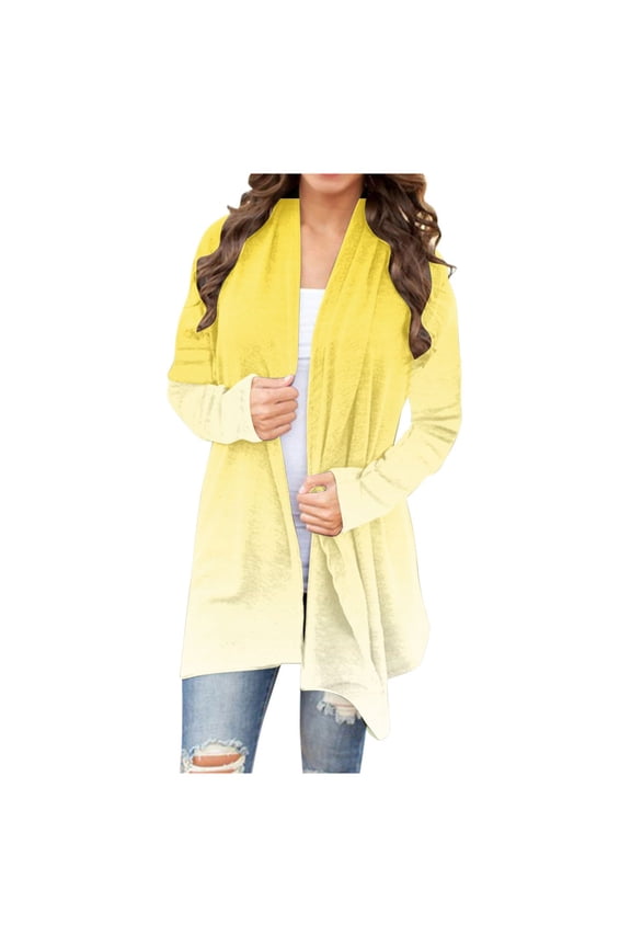 Womens Tie Dye Cardigan Coat Lightweight Open Front Long Sleeve Cardigans Trendy Color Block Drape Fall Duster