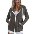 thumbnail image 1 of YFNNUP Womens Zip Up Hoodies Long Sleeve Knit Hoodie Jackets Lightweight Tunic Sweatshirt Soft Solid Zipper Sweater, 1 of 7