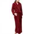 thumbnail image 1 of YFNNUP Womens and Mens Casual Long Sleeve Robe Fluffy Warm Long Robe 2024 Winter Bath Robe Basic Lightweight Nightwear with Belt, 1 of 4