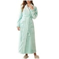 thumbnail image 1 of YFNNUP Womens and Mens Sherpa Fleece Robes Casual Long Sleeve Bath-Robe Winter Warm Nightgown Loose Lightweight Pockets Robe with Belt, 1 of 7