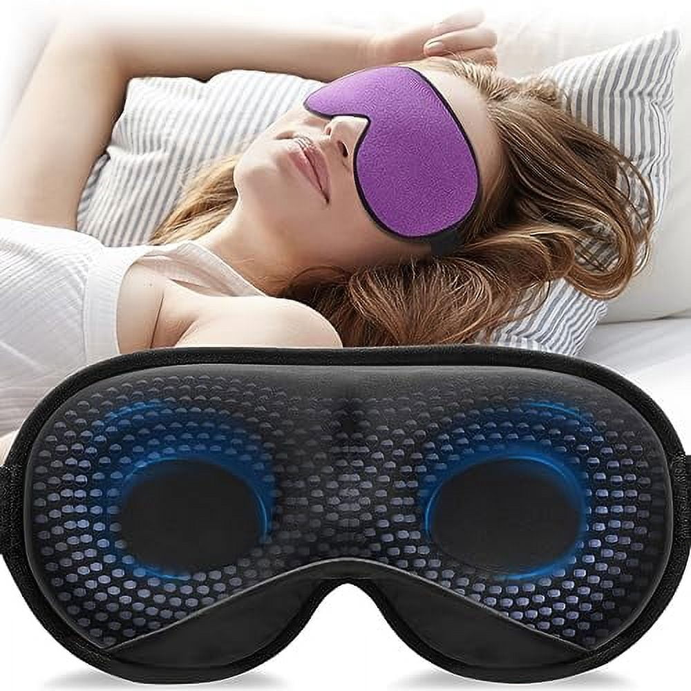 YFONG Weighted Sleep Mask, Women Men 3D Eye Mask Blocking Lights Sleeping  Mask (4.2oz/120g), Pressure Relief Night Sleep Eye Mask with Adjustable