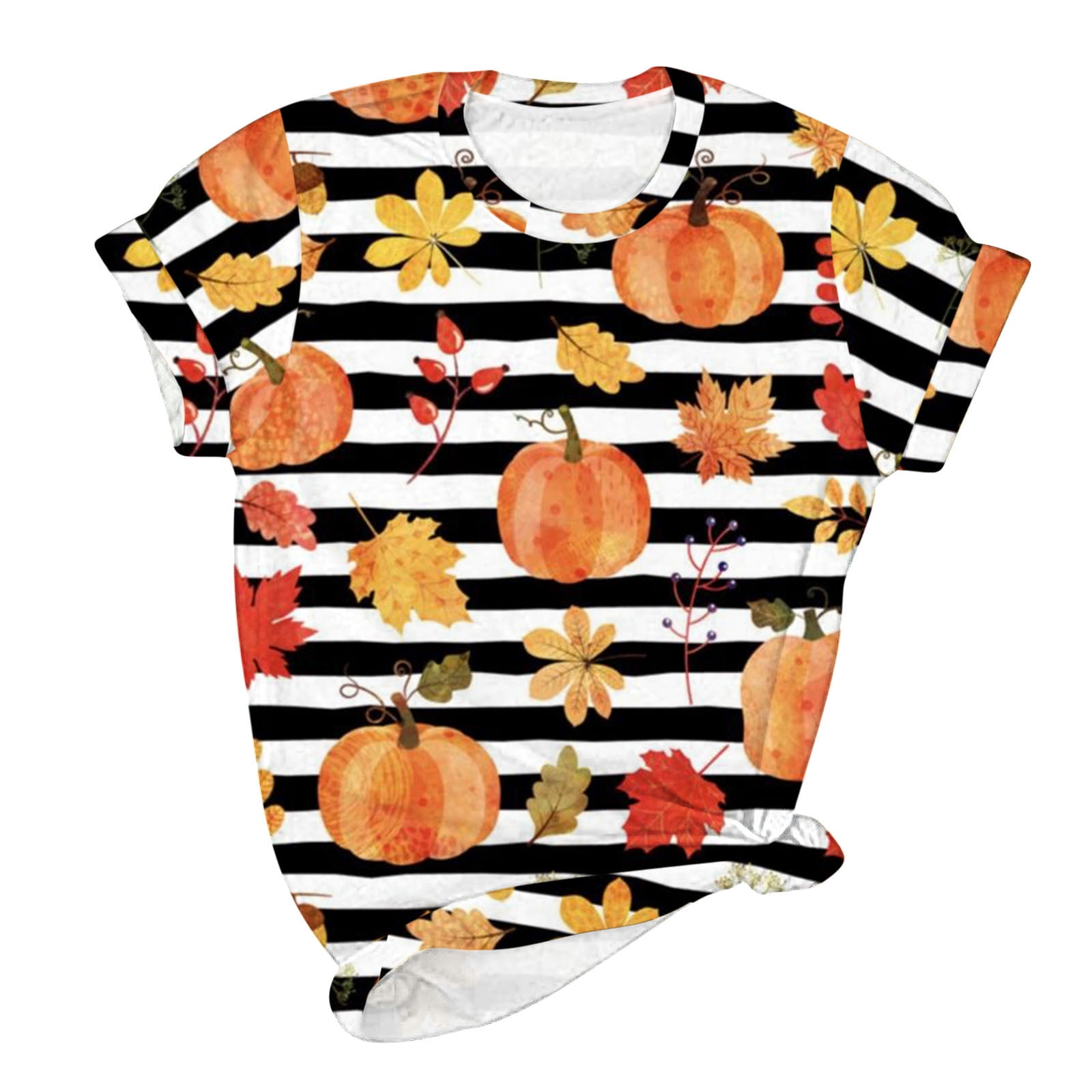 YFPWM Happy Fall Shirt Women Thanksgiving Pumpkin Printed Shirts T