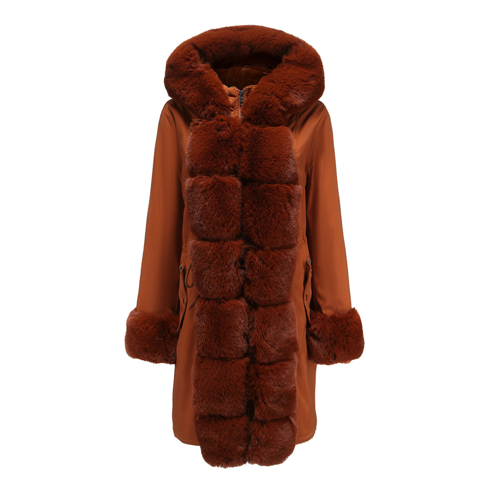 YFPWM Jacket for Women Winter Wrap Cape Coat Fleece Open Front Coat With Pockets Double Sided Winter Coat Light Jacket Casual Slim Fit Jacket Short Blouse - image 1 of 6