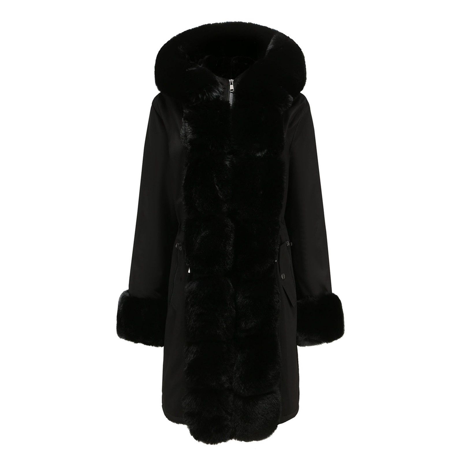 YFPWM Jacket for Women Winter Wrap Cape Coat Fleece Open Front Coat With Pockets Double Sided Winter Coat Light Jacket Casual Slim Fit Jacket Short Blouse - image 1 of 6