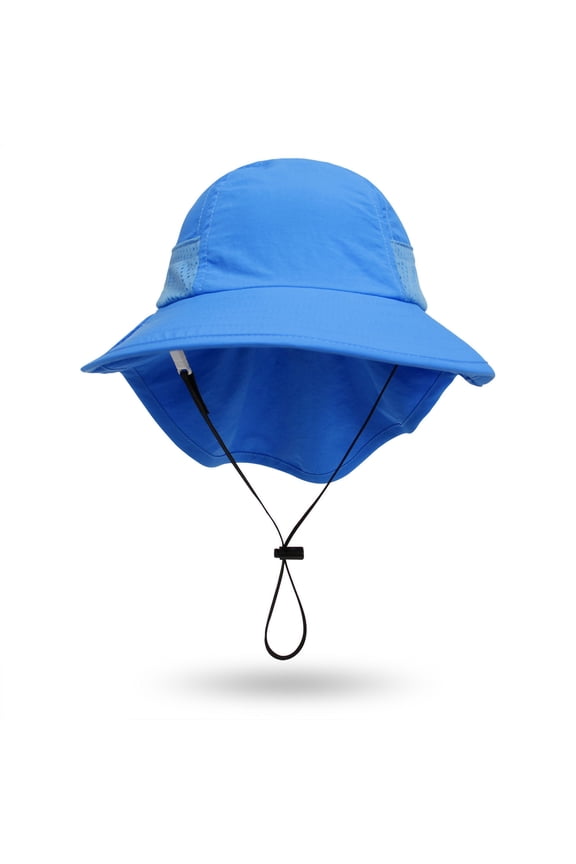 Toddler Summer Cap Sun Hat Beach Swim Bucket for Boy Girl Kid Toddler Sun Hat Summer Mesh Hat Shawl Hat Blue M