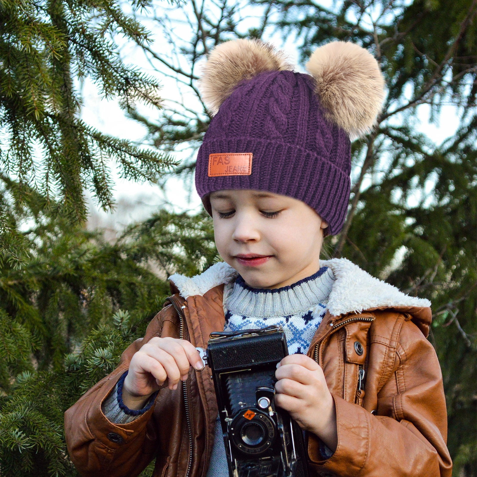Toddler purple winter hat 2025