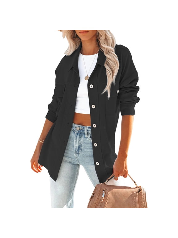 Women Tops Casual Winter Lapel Wool Coat Fall Slim Coat Spring Jacket Winter Outerwear