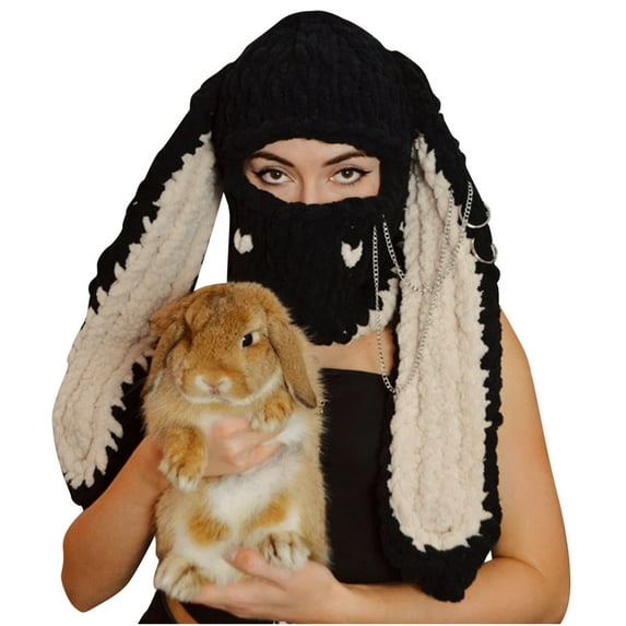 YFPWM Women Winter Hats Warm Fashion Cap Rabbit Ears Hat Warm Hat Head Cover Girls Winter Street Hat Beige One Size