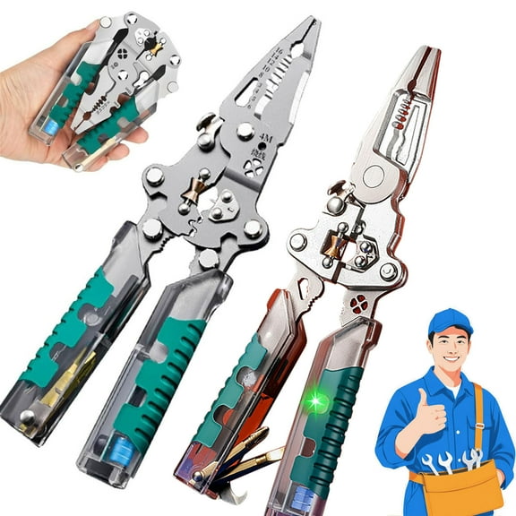 YFTDEF 20-in-1 Electrical Pliers, Multi-Function Tool, Compact Design, Durable Steel, Precision Stripping and Cutting, Ideal for DIY, Automotive Wiring, and Electrical Repairs