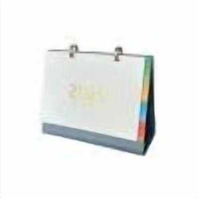YFTDEF 2025 Desk Calendar, Premium Faux Leather Frame Flip-Page Calendar with Inspirational Quotes, Magnetic Base and Note Slot, Storage Compartment, Office Home Decor Gift