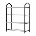 thumbnail image 1 of YFTDEF 4 Tier Shoe Rack, Metal Storage Organizer, Black, 21.65x7.48x16.14in, Durable Steel, Easy to Install, Ideal for Bedroom, Entryway, Garage, Bathroom Storage, 1 of 4