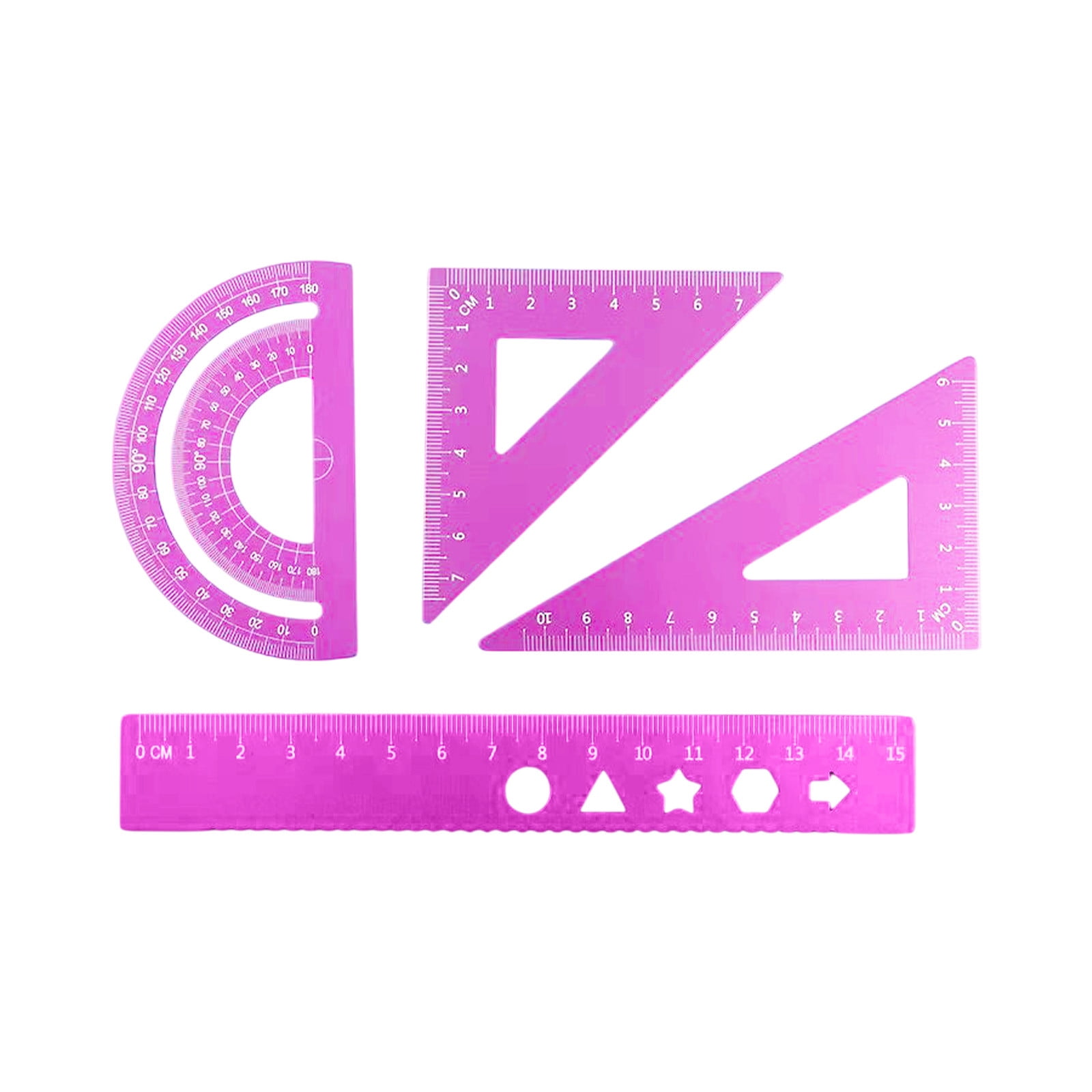 YFTDEF Aluminum Alloy Ruler Set, Multifunctional Drawing Tools ...