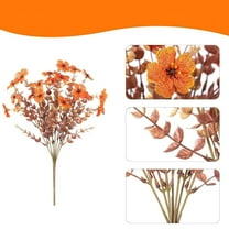 YFTDEF Artificial Artificial Flower, Plastic Orange Bloom, 13.78 Inch Floral Stem, Realistic Home Garden Decoration, Perfect for Thanksgiving Halloween Christmas Weddings