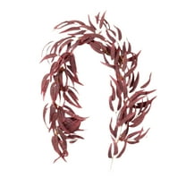 YFTDEF Artificial Hanging Willow Leaves Vine Twigs, 70.8 in, Fake Silk Burgundy Leaf Ivy Fall Garland, Faux Greenery Indoor, Outdoor, Wedding, Birthday, Christmas Party Decor
