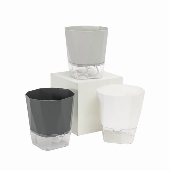 YFTDEF Automatic Watering System, Modern Geometric Plant Pots, Stylish Design with Inner Reservoir, Perfect for Indoor Gardening, Ideal for Plant Lovers and Home Decor Enthusiasts