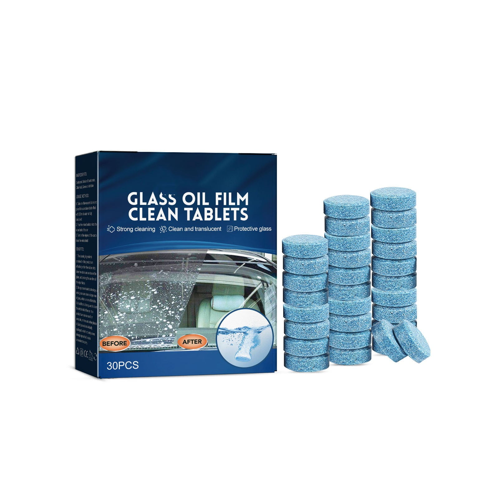 YFTDEF Car Windshield Cleaning Tablets, Effervescent Oil Removal ...