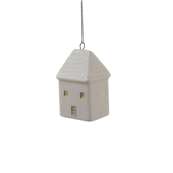 YFTDEF Ceramic Mini House Ornament, Nordic Style, Festival Decoration, Hanging Pendant for Christmas Tree, Adorable Home Decor, Unique Gift for Holiday Celebration