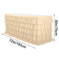 thumbnail image 1 of YFTDEF Champagne Color Tulle Table Skirt, 6ft Table Skirt for Rectangle Table, Birthday Party Decorations, Shower Parties, Cake Dessert Table Decorations, Five-Layer Ruffle Table Skirting, 1 of 2