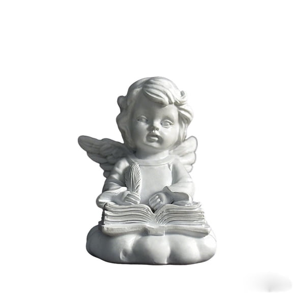 YFTDEF Cherub Statues for Home Decor, Adorable Resin Figurines, Elegant Designs for Living Room, Perfect Gifts for Weddings and Housewarmings, Ideal for Shelves and Desks, White C
