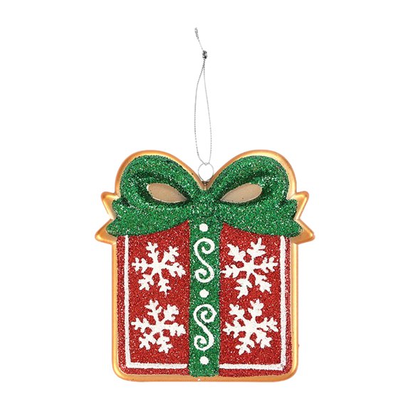 YFTDEF Christmas Gift Box Ornament, 3.5x2.9x1.7 Inch Red Decorative Pendant, Multicolor Christmas Tree Decoration, Holiday Dress Up Prop for Party and Home Decor
