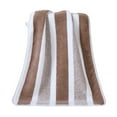 thumbnail image 1 of YFTDEF Coral Fleece Bath Towel, 29.5x13.8 in Large Striped Quick Dry Hair Towel, Highly Absorbent Face and Body Cloth, Gym Travel Towel, Soft Bathroom Spa Accessory, Brown, 1 of 4