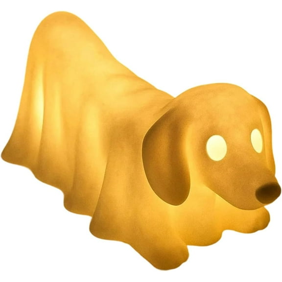 YFTDEF Dachshund Ghost Lamp, Cute Halloween Decor, Adorable Nightlight, LED Safe Light, Unique Dog Figurine, Gifts for Dog Lovers, Whimsical Home Decoration