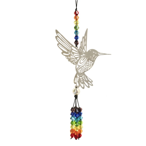 YFTDEF Dazzling Crystal Suncatcher, Iron Art Window Hanging Decor, Creates Magical Light Reflections, Ideal for Home Garden, Thoughtful Gift for Any Occasion, Silver B