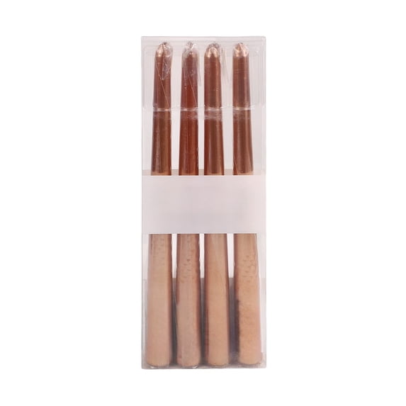 YFTDEF Electroplated Twisted Candles, 4-Piece Wax Taper Set, Dripless Low-Fume Burning, Ideal for Weddings and Romantic Dinners, Perfect for Home Decor and Events