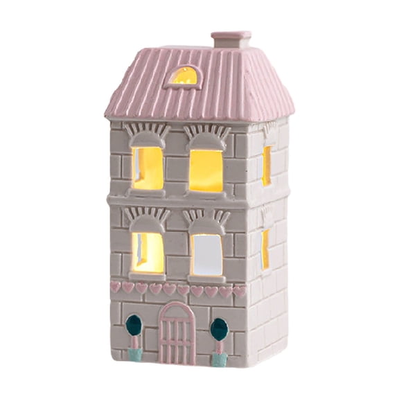 YFTDEF Festive Ceramic Houses, Miniature Cottage Figurines, Exquisite Desktop Decorations for Celebrations, Perfect for Home Decor or Gifts, Ideal for Family Gatherings