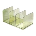 thumbnail image 1 of YFTDEF Green Acrylic File Organizer for Desk, Clear Magazine File Holder with 3 Vertical Compartments Rack, Desk Organizer Office Supplies Stand Bookshelf - 10.2×5.9 in, 1 of 4