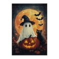 thumbnail image 1 of YFTDEF Halloween Ghost Garden Flag, 11.81x17.72 in Vertical, Double Sided Halloween Ghost Garden Flag, Spooky Pumpkin, Seasonal Yard Outdoor Flag, Outdoor Decoration, 1 of 4