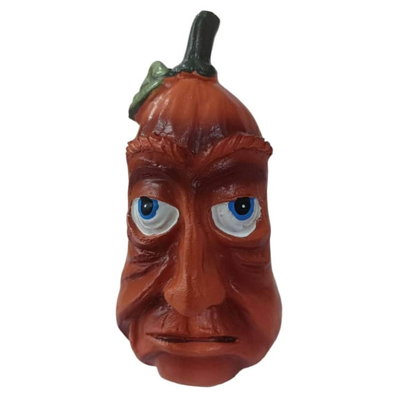 YFTDEF Humanoid Halloween Decoration, Resin Pumpkin Decor, Whimsical Fall Accent, Weighted Base for Safe Sitting, Perfect for Halloween Arrangements and Festive Decor