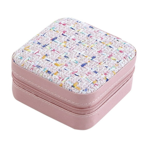 YFTDEF Jewelry Storage Box, Portable Leather Jewelry Organizer, Multi-Grid Compact Case, Travel Accessory for Earrings and Rings, Ideal for Home and Travel Use