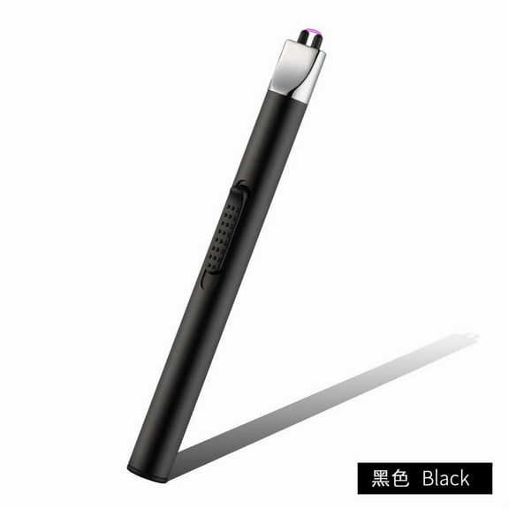 YFTDEF Lighter Electric Candle USB Type C, Rechargeable Lighter with Safety Switch, Flameless Plasma Windproof for Cooking, BBQs, Camping, Fireworks (Black)