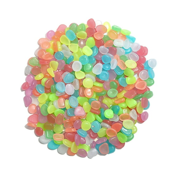 YFTDEF Luminous Pebbles, Fluorescent Decorations, Artificial Fluorite Stones, Aquatic & Garden Landscaping, Night Glow Effects, Non-Toxic and Safe for Aquatic Life, 100 Pieces