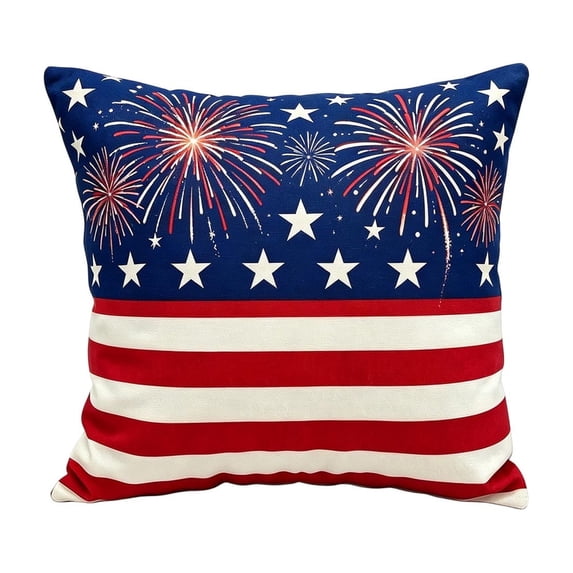 YFTDEF Patriotic Throw Pillow, Red White Blue Flag Design, Perfect for 4th Of July Home Decor, Ideal for Family Gatherings and Celebrations