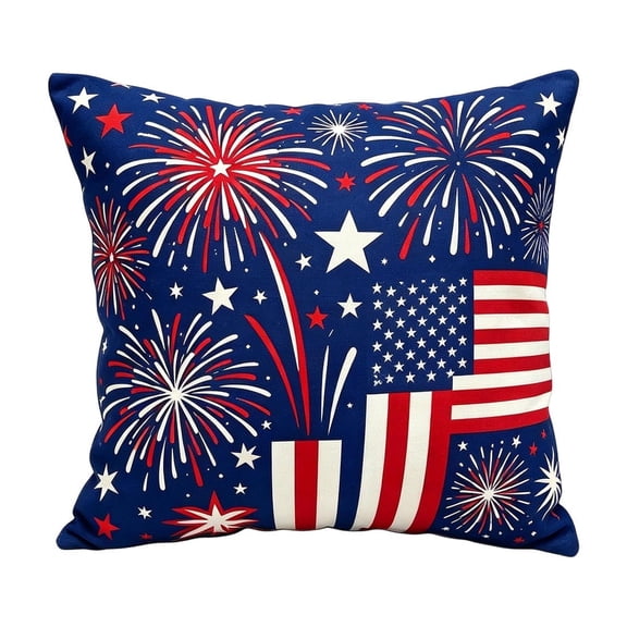 YFTDEF Patriotic Throw Pillow, Red White Blue Flag Design, Perfect for 4th Of July Home Decor, Ideal for Family Gatherings and Celebrations
