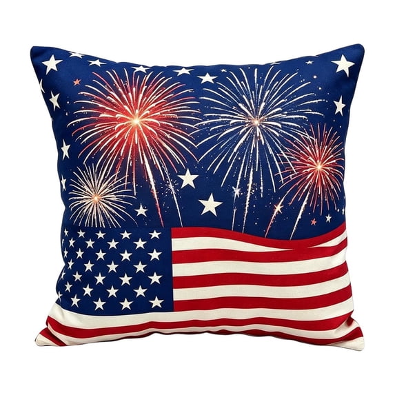 YFTDEF Patriotic Throw Pillow, Red White Blue Flag Design, Perfect for 4th Of July Home Decor, Ideal for Family Gatherings and Celebrations