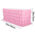 thumbnail image 1 of YFTDEF Pink Tulle Table Skirt, 6ft Table Skirt for Rectangle Table, Birthday Party Decorations, Shower Parties, Cake Dessert Table Decorations, Five-Layer Ruffle Table Skirting, 1 of 2