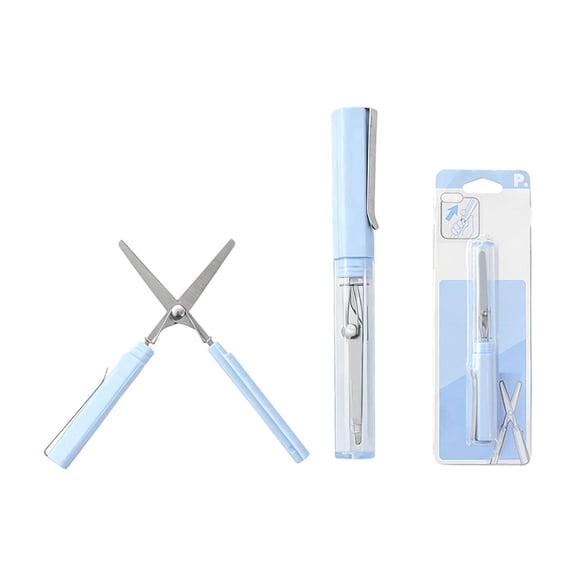YFTDEF Portable Pen Style Scissors, Lightweight Easy To Carry For Office Desk And Travel Use, Protective Cover Included, Ideal For Daily Paper Crafting And Document Trimming