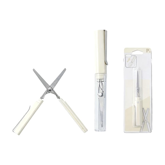 YFTDEF Portable Pen Style Scissors, Lightweight Easy To Carry For Office Desk And Travel Use, Protective Cover Included, Ideal For Daily Paper Crafting And Document Trimming