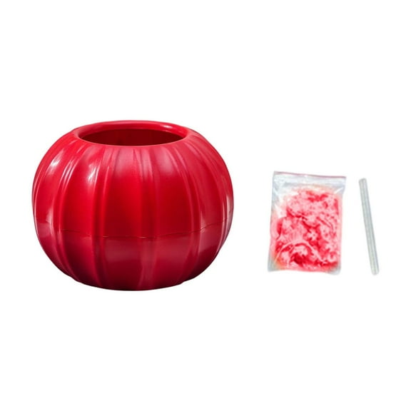 YFTDEF Pumpkin Shape Plastic Flower Pot, Red Color, 5.51x5.51x4.33in, Decorative Vase for Indoor Desk, Balcony, Garden, Perfect for Halloween and Thanksgiving Decor