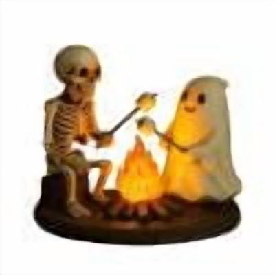 YFTDEF Skeleton Ghost Night Light, Spooky Decorative Lamp, Unique Ambiance, Soft Flickering Glow, Great for Halloween Parties and Themed Events