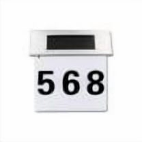 YFTDEF Solar House Number Sign, Stainless Steel Solar-Powered LED, Illuminated Address Plaque, Includes Numbers & Letters with Wall Mount, Weatherproof for Outdoor Yard and Mailbox