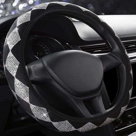 YFTDEF Sparkling Rhinestone Steering Wheel Cover, High-Quality Bling Wheel Protector, Unique Design for Enhanced Style, Perfect for Women, Universal Fit for All Vehicles